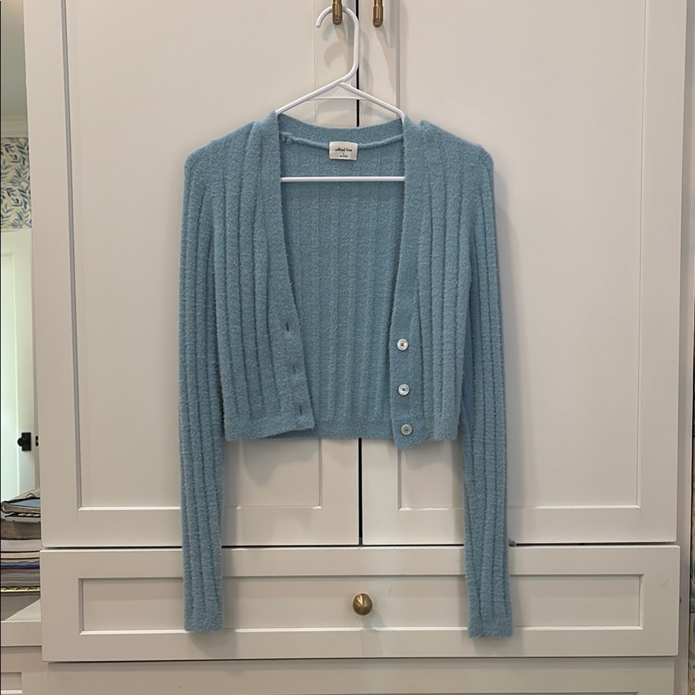 Aritzia Wilfred Free Hush Knit Cropped Cardigan Sweater